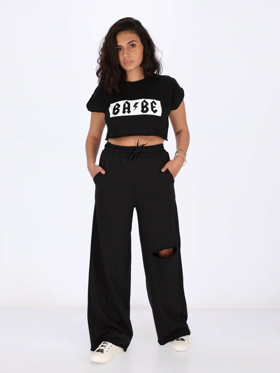 Ripped Sweatpants - Black