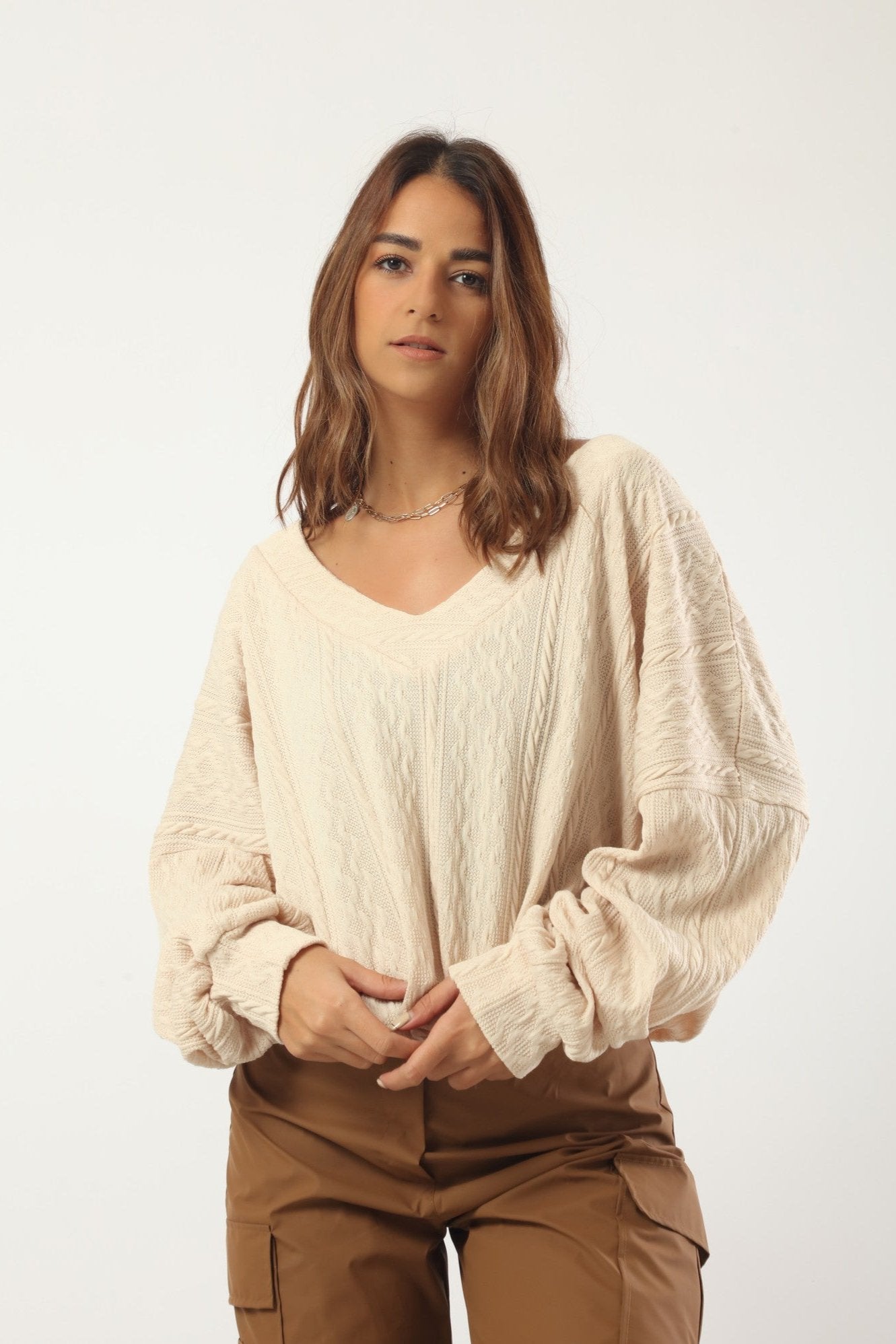 Comfy Oversized Pullover - Beige