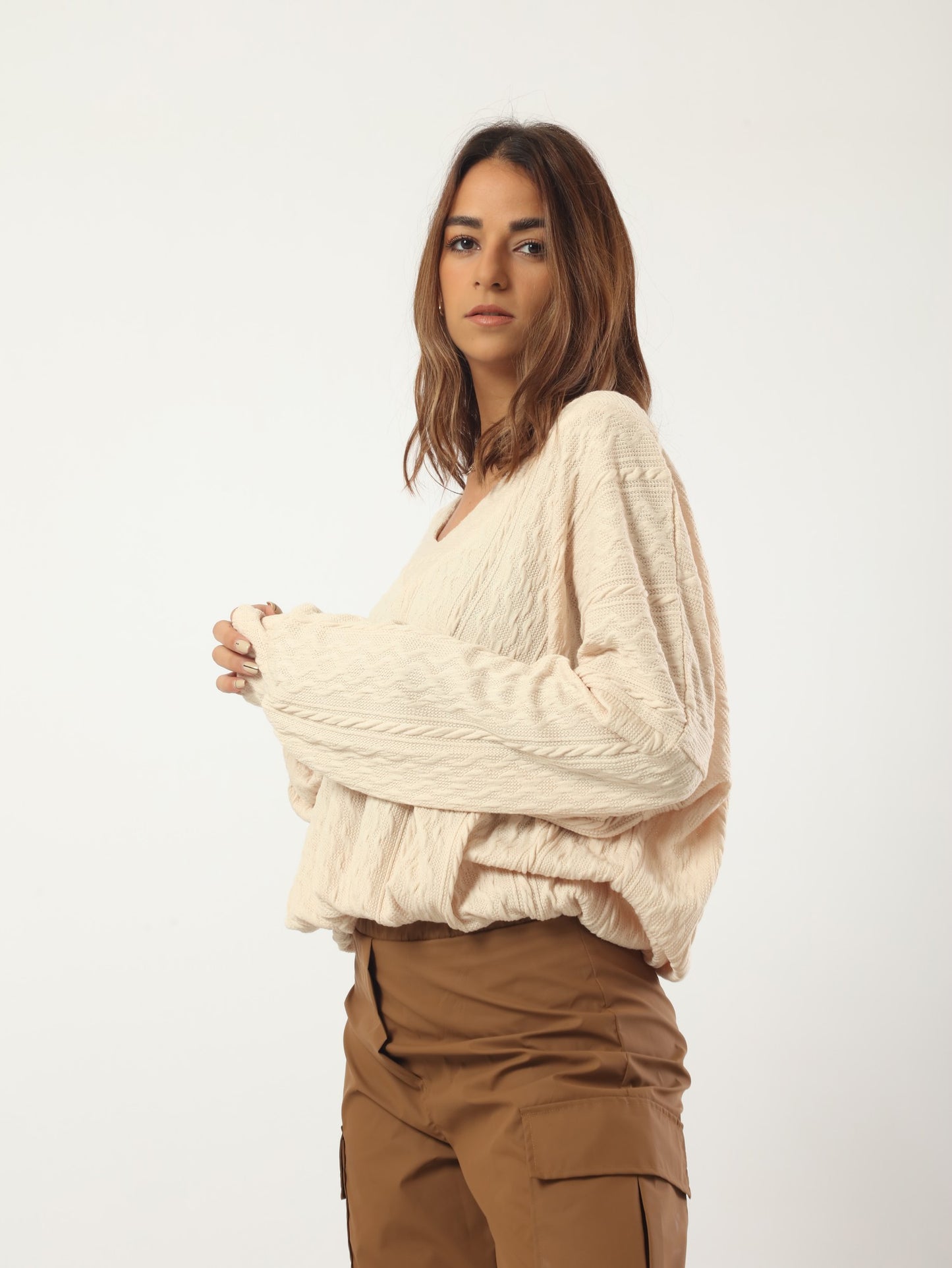 Comfy Oversized Pullover - Beige