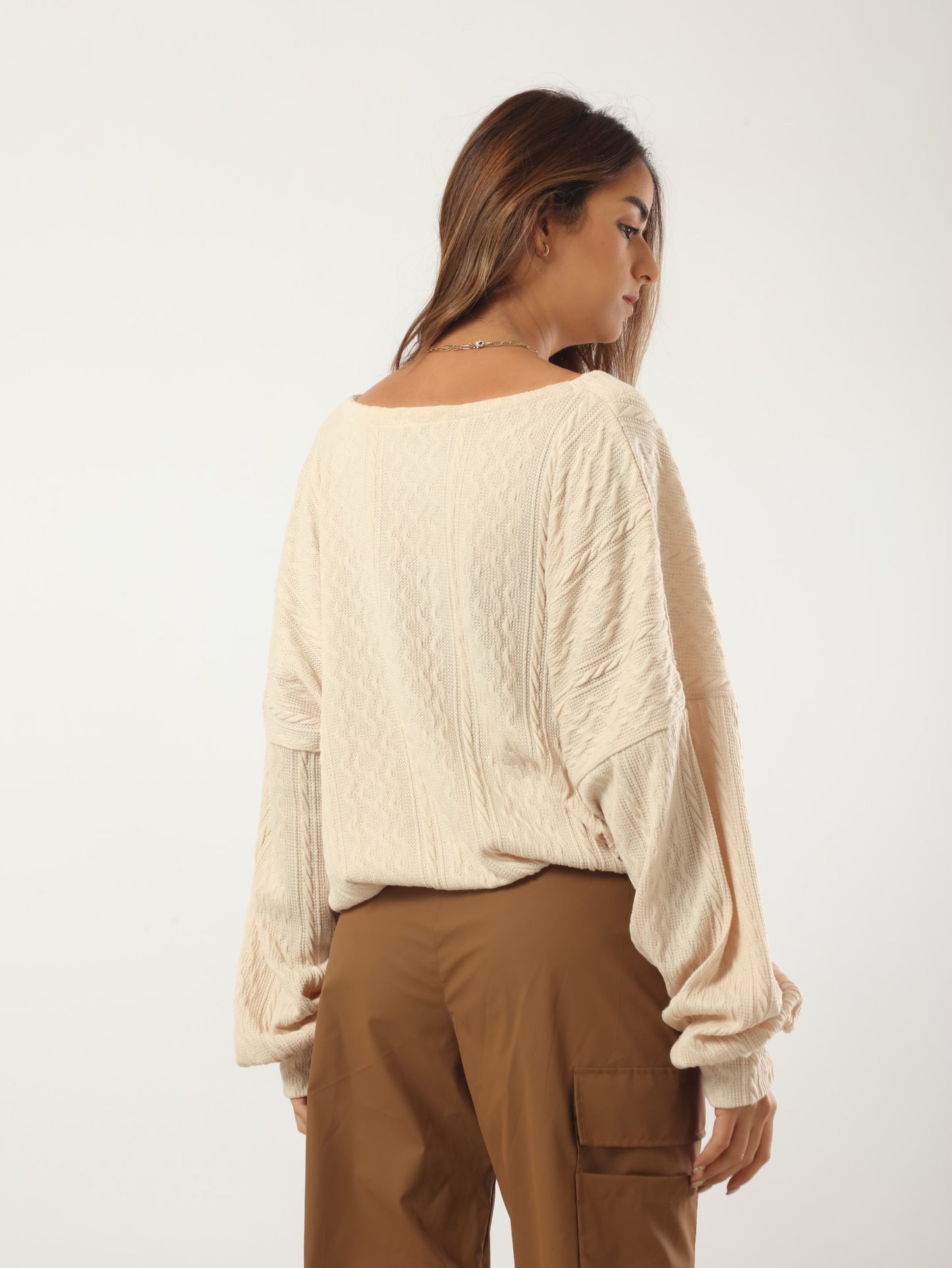 Comfy Oversized Pullover - Beige