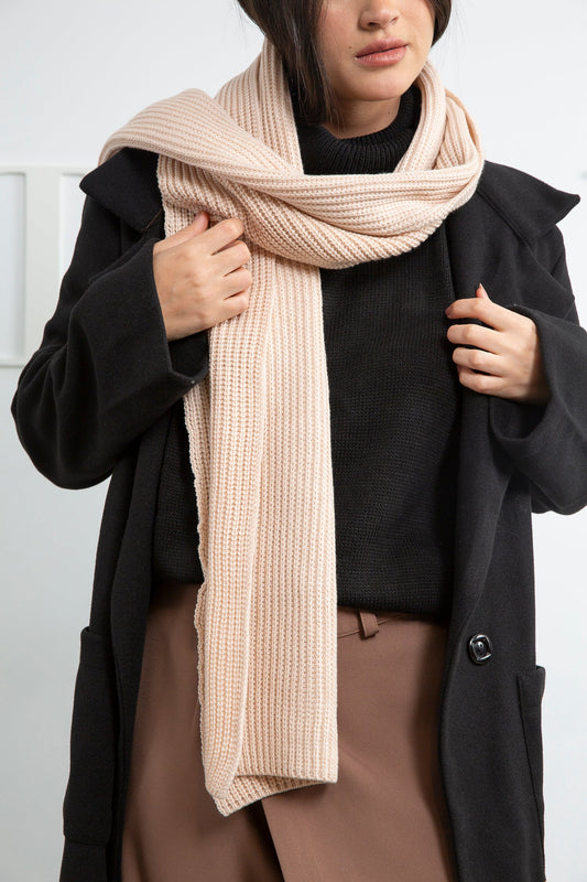 Cozy Knit Scarf - Beige