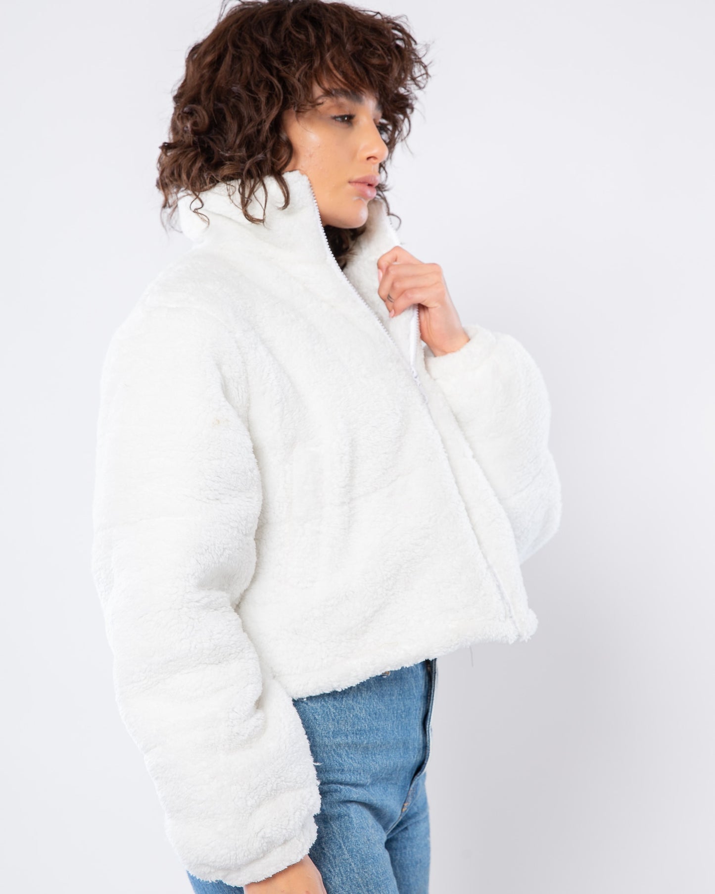 Teddy Bear Fur Jacket - White