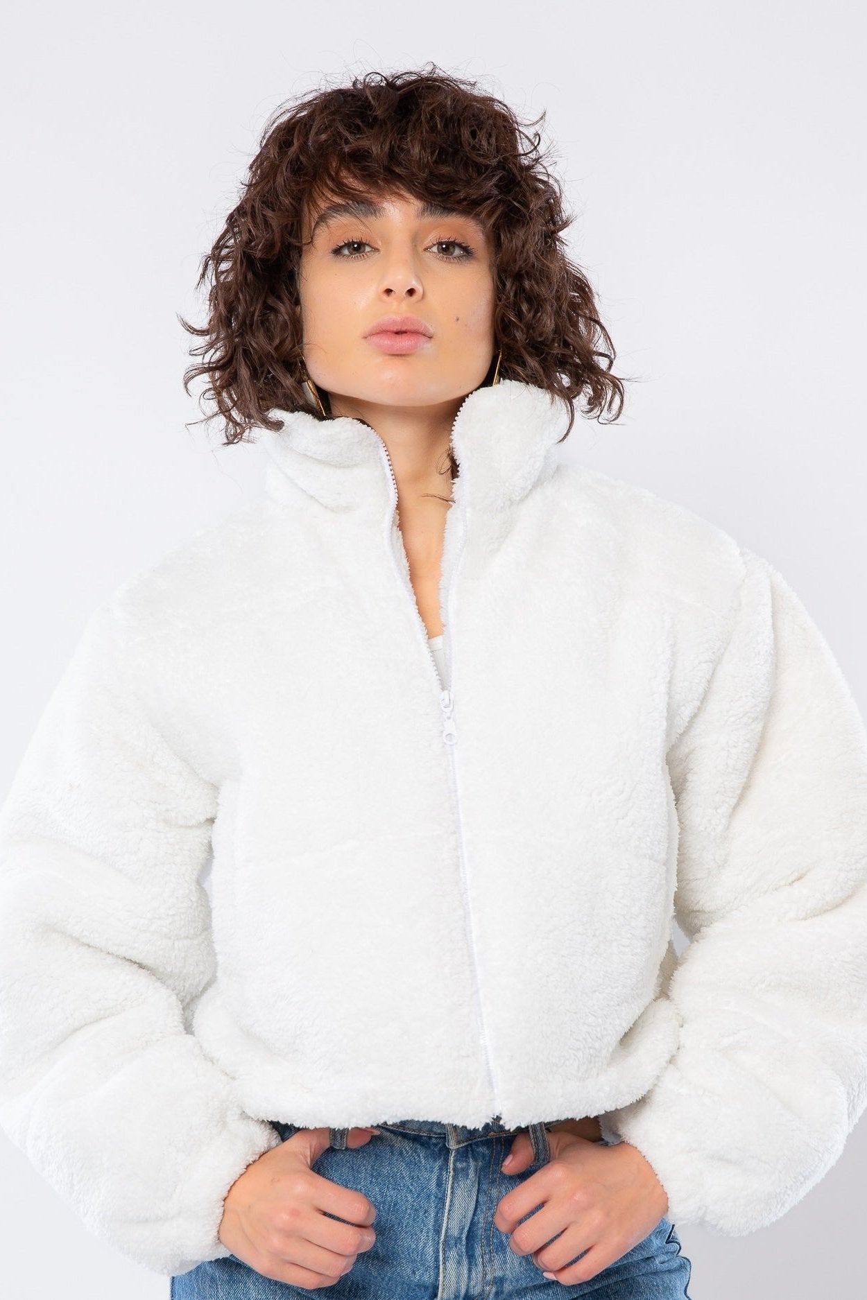 Teddy Bear Fur Jacket - White