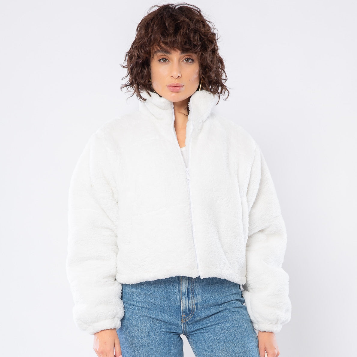 Teddy Bear Fur Jacket - White