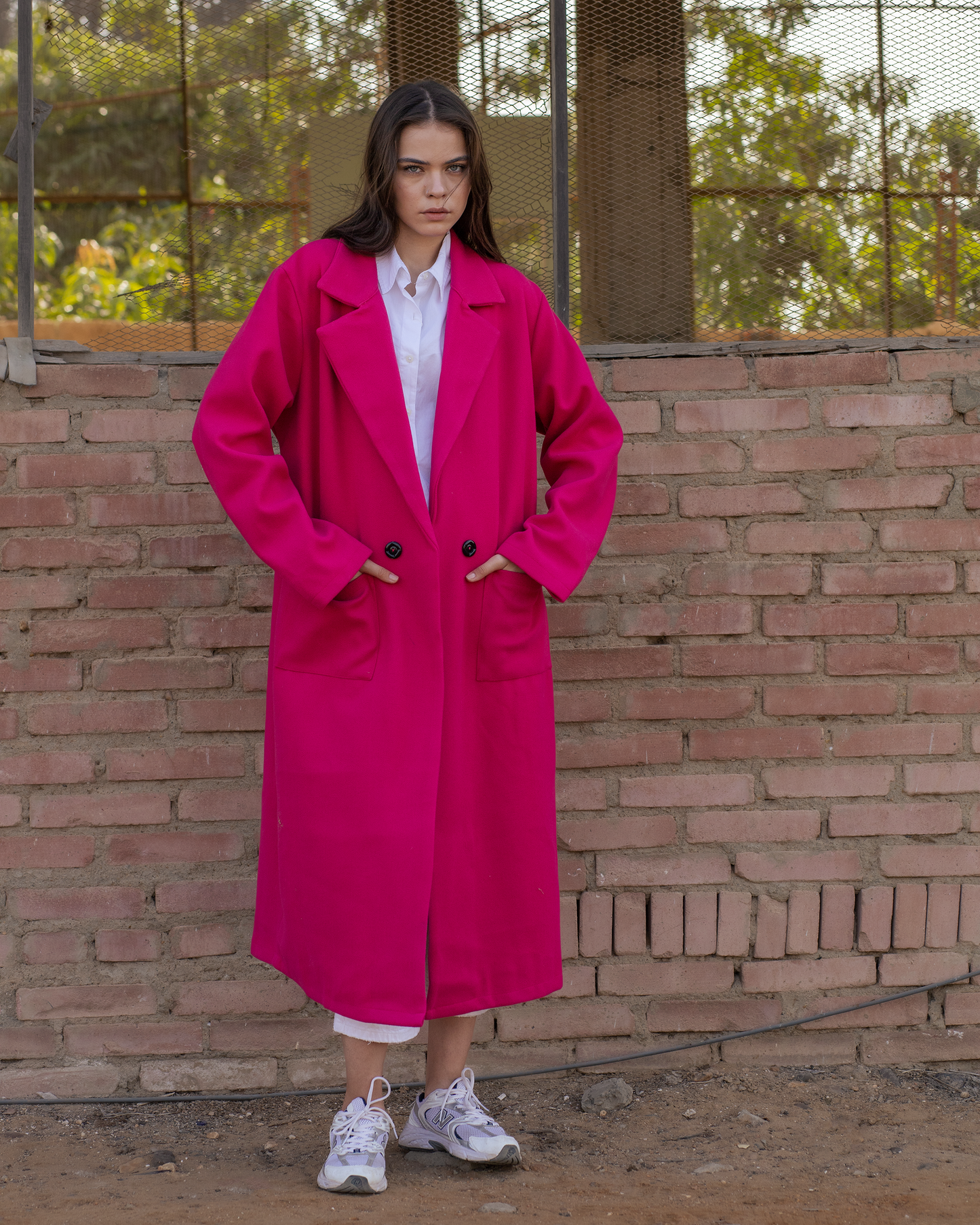 Wool Coat - Fuchsia