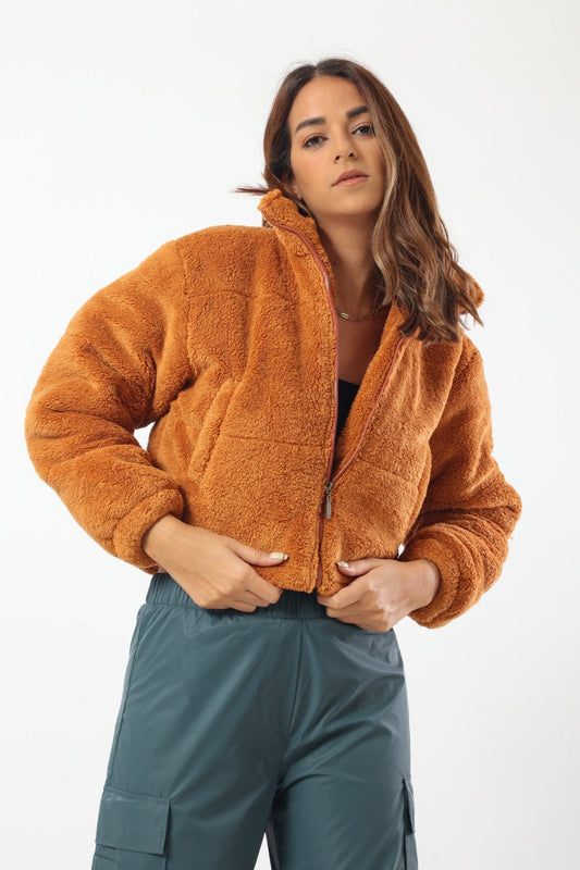 Teddy Bear Fur Jacket - Caramel