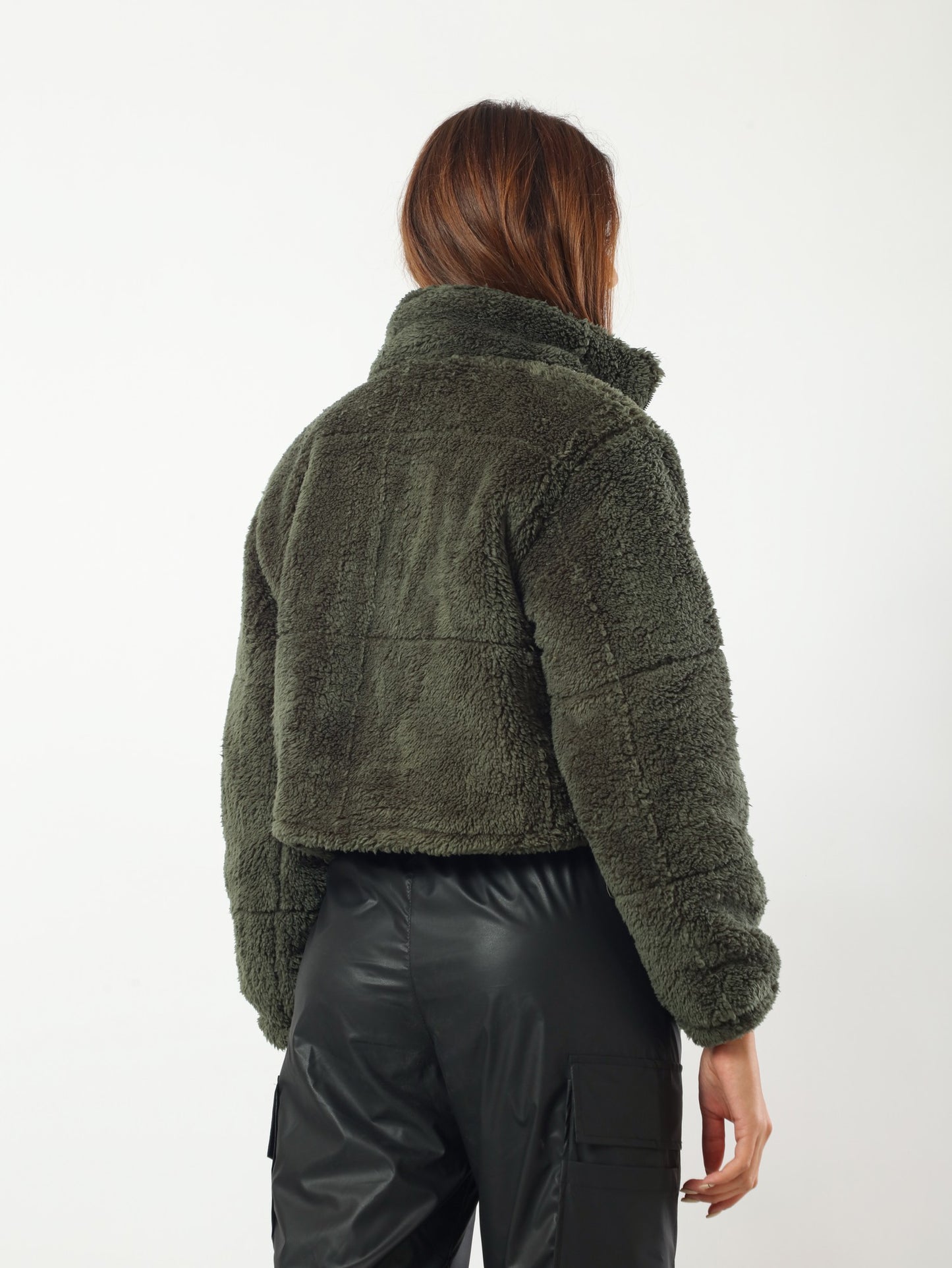 Teddy Bear Fur Jacket - Olive