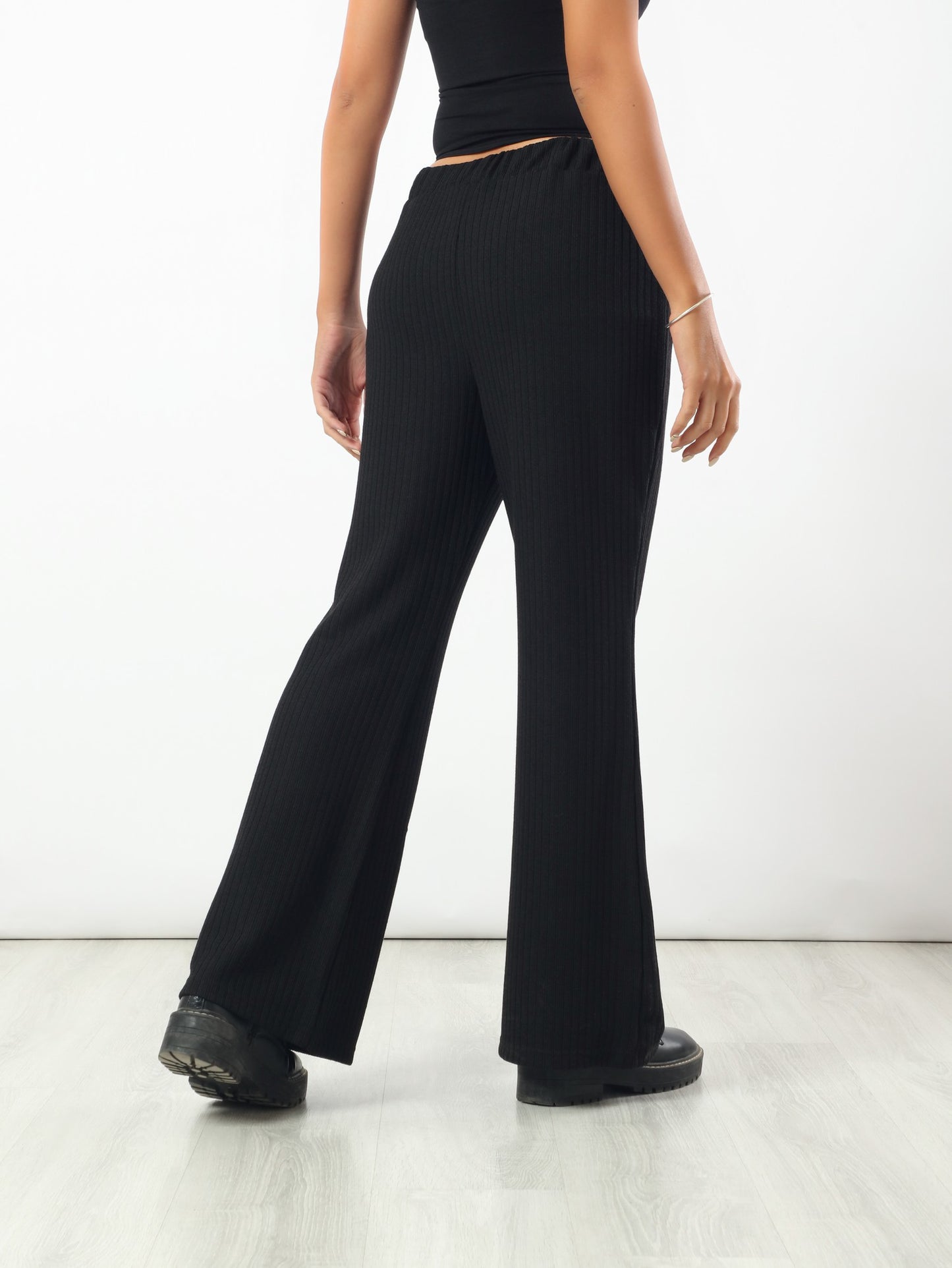 Comfy Ribbed Pants - Black