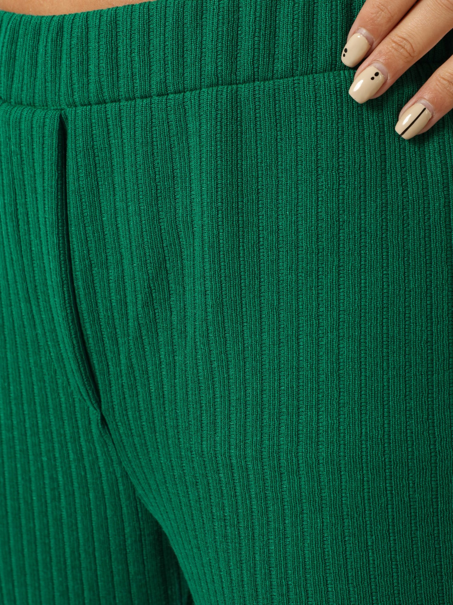 Comfy Ribbed Pants - Green