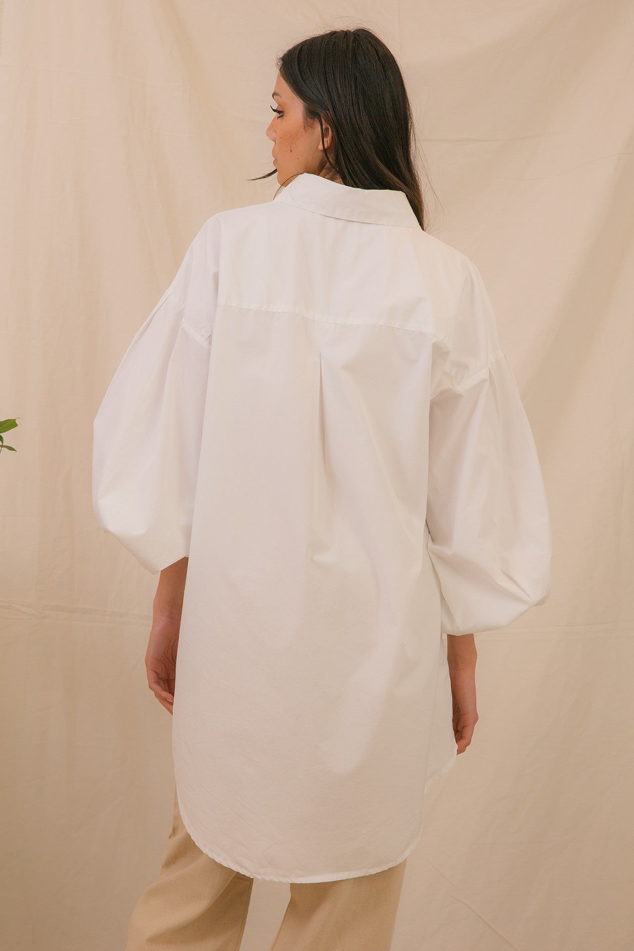 Shirt - Puffed Sleeves- White