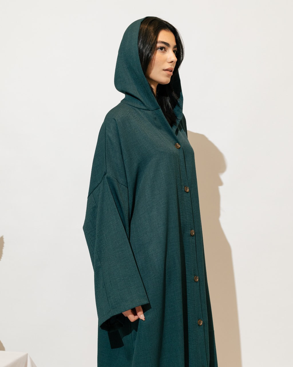 Moroccan Long Linen Shirt - Teal