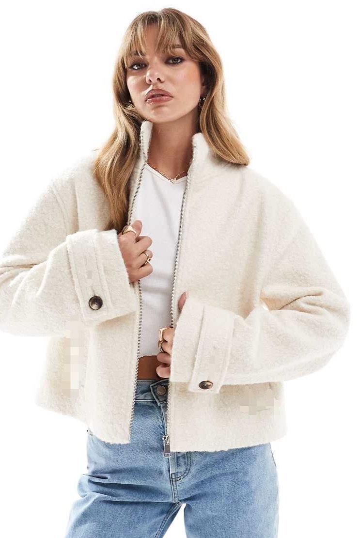 Wool Boucle Jacket - White