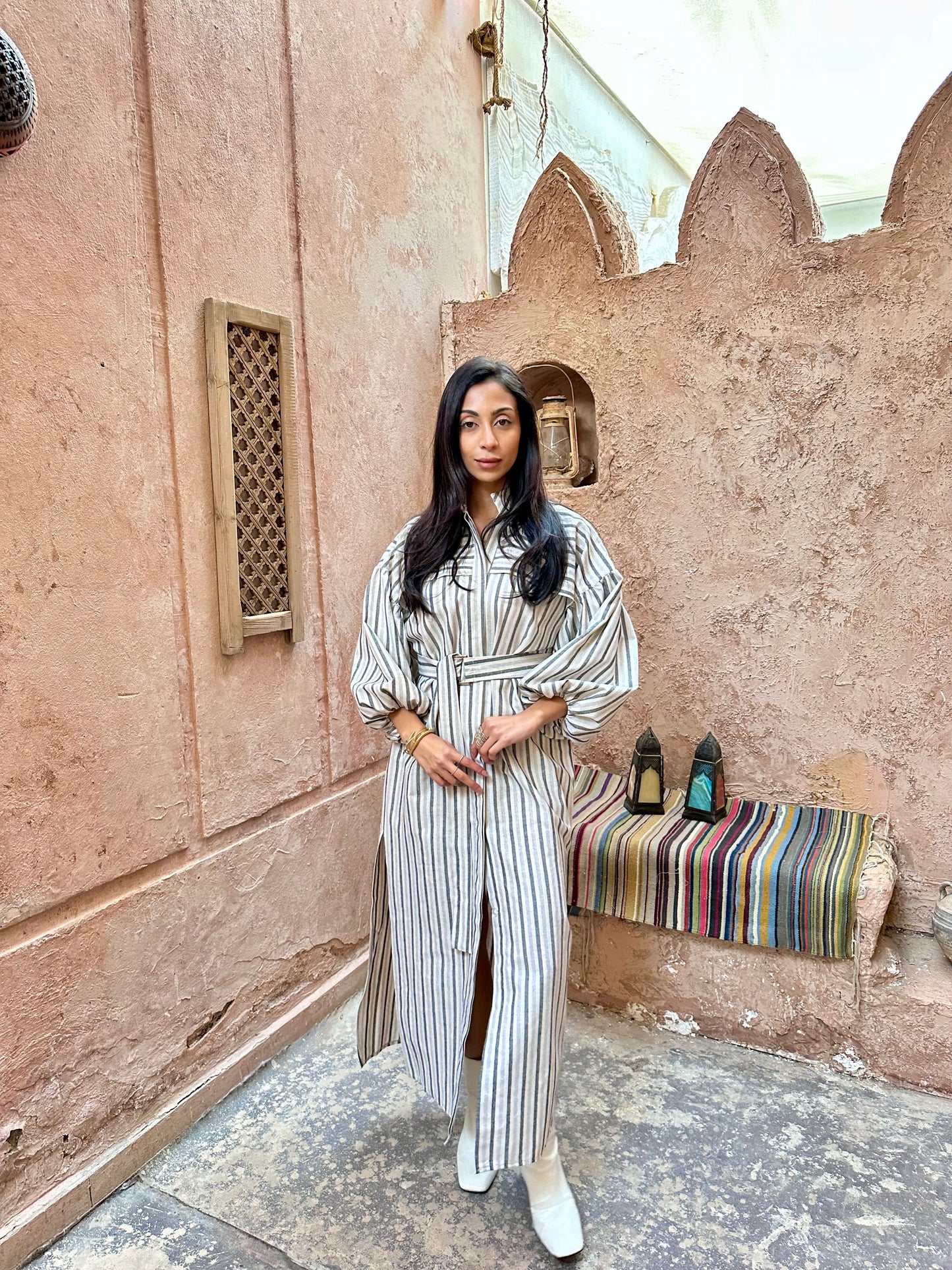 Marrakech long linen shirt