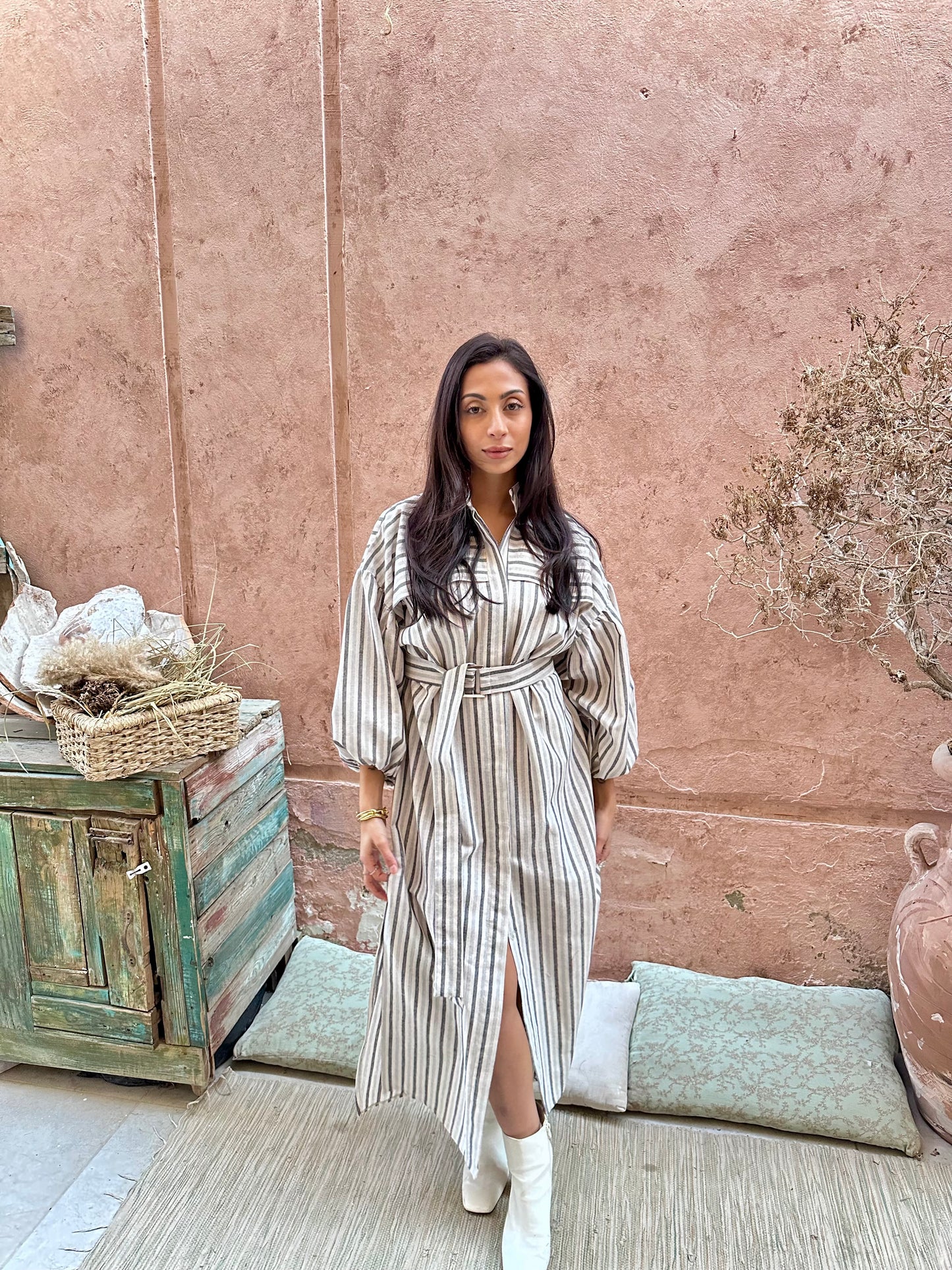 Marrakech long linen shirt