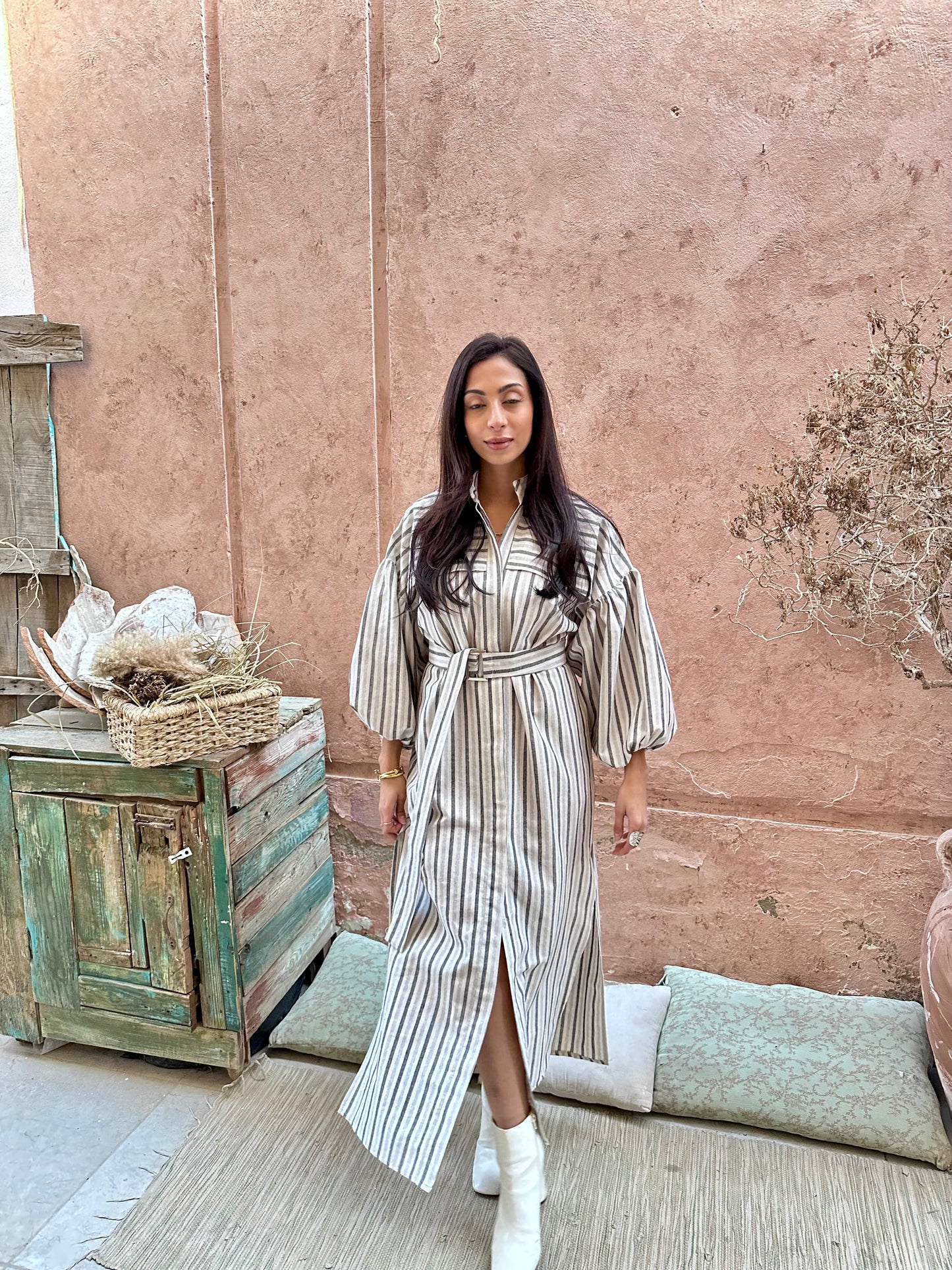 Marrakech long linen shirt