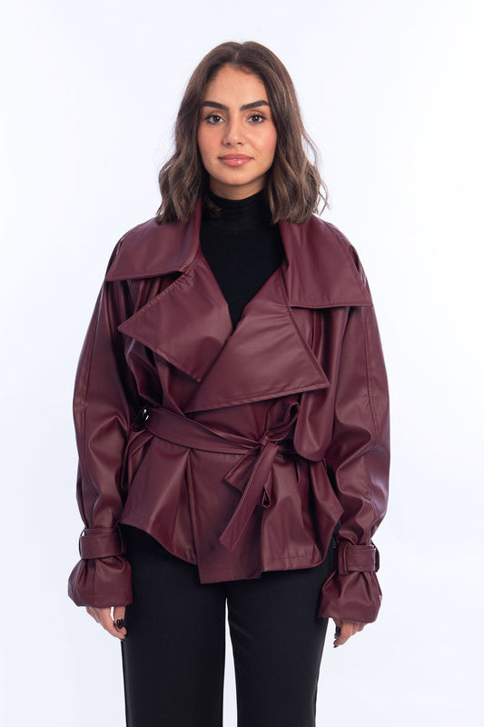 The Iconic Leather Jacket - Burgundy