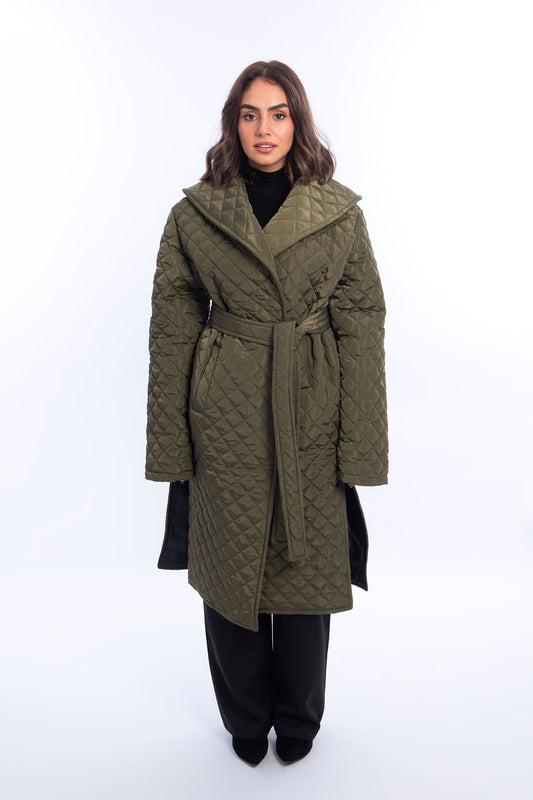 Capella Belted Waterproof Coat - Olive