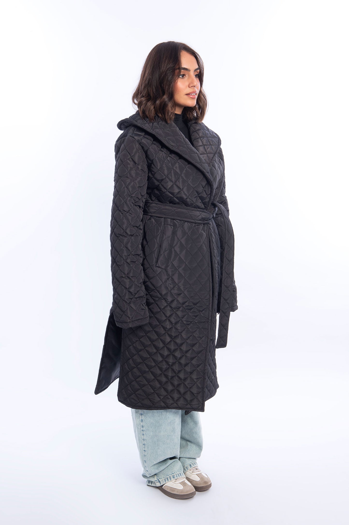 Capella Belted Waterproof Coat - Black